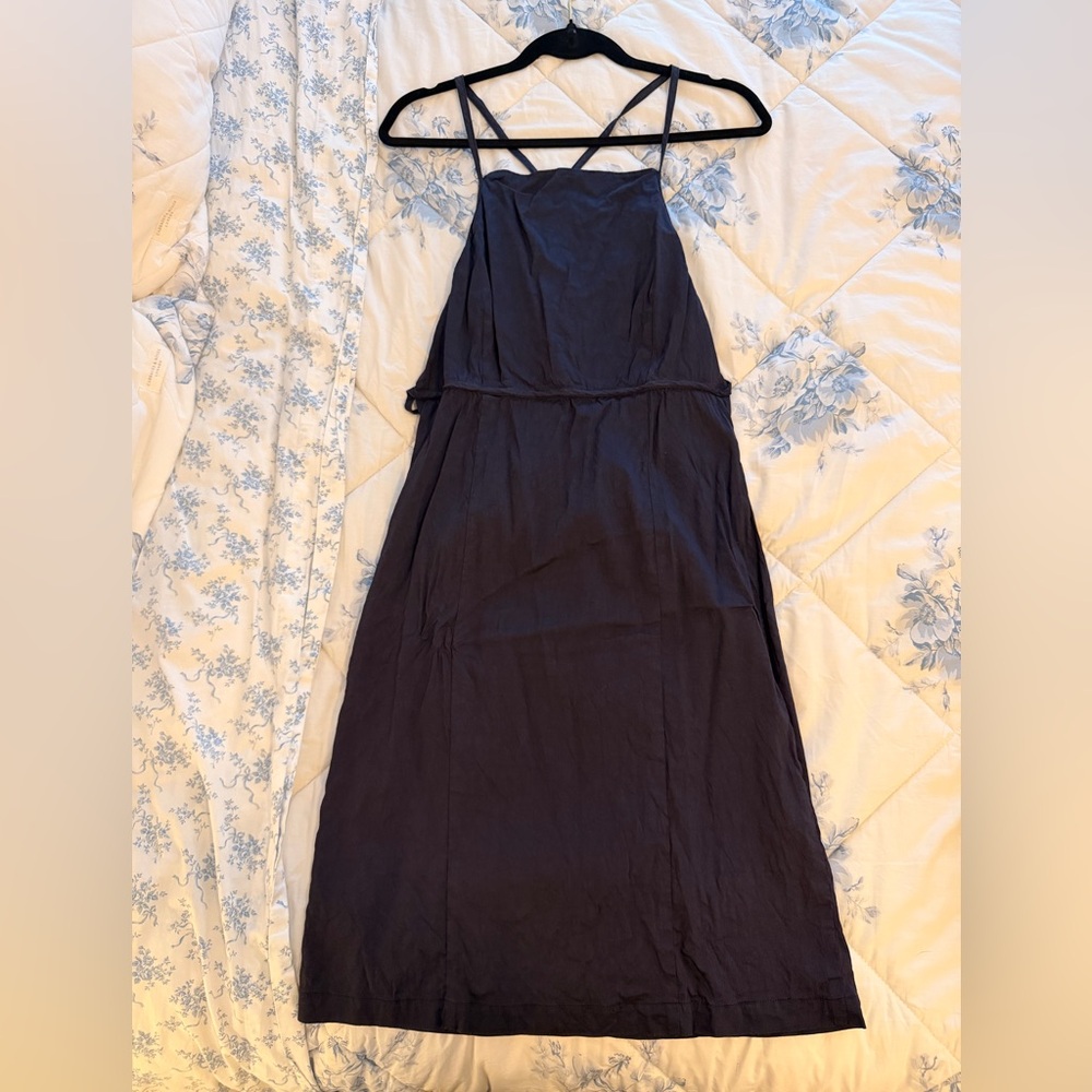 Women's Black Slip Maxi Dress - Classic Strappy Design